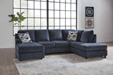 Prime Furniture - Ashley Furniture - Albar Place Sectional - RAF 2-Piece Sectional / Cobalt - 95302S2